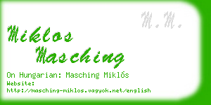 miklos masching business card